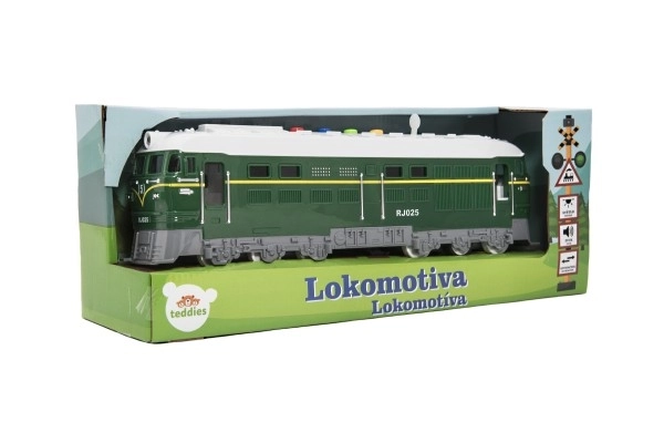 Lokomotíva/vlak plast 35cm na batérie so zvukom so svetlom v krabici 41x16x12cm – Červená