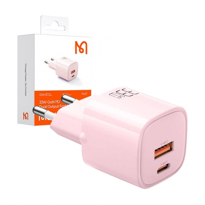 Nabíjačka GaN 33W Mcdodo USB-C USB-A Ružová