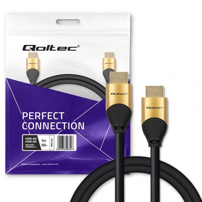HDMI kábel 2.1 Ultra High Speed 8K 60 Hz 1 m, pozlátené konektory