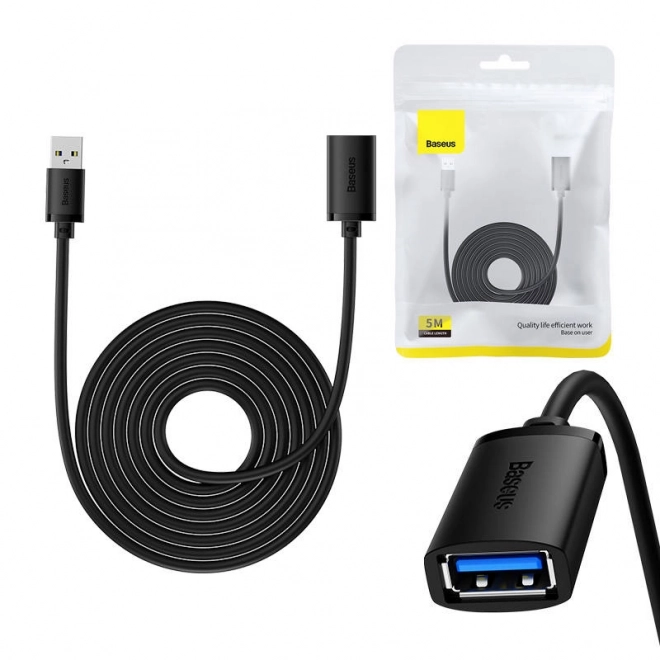 Predlžovací kábel USB 3.0 Baseus AirJoy 5m čierny