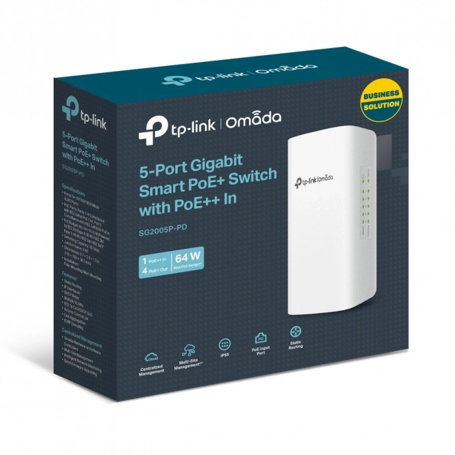 Prepínač TP-Link Omada Smart SG2005P-PD 5-portový PoE