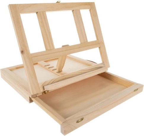 Stolový drevený stojan s úložným priestorom