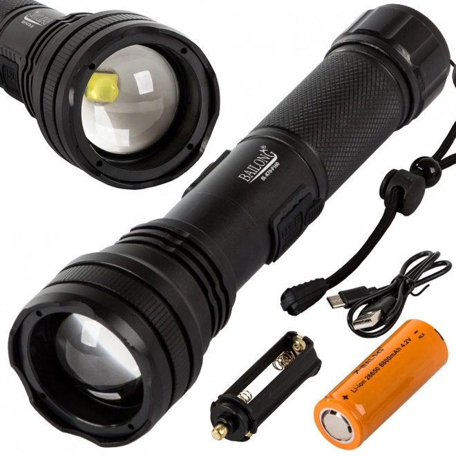 Taktická vojenská baterka Bailong Zoom LED