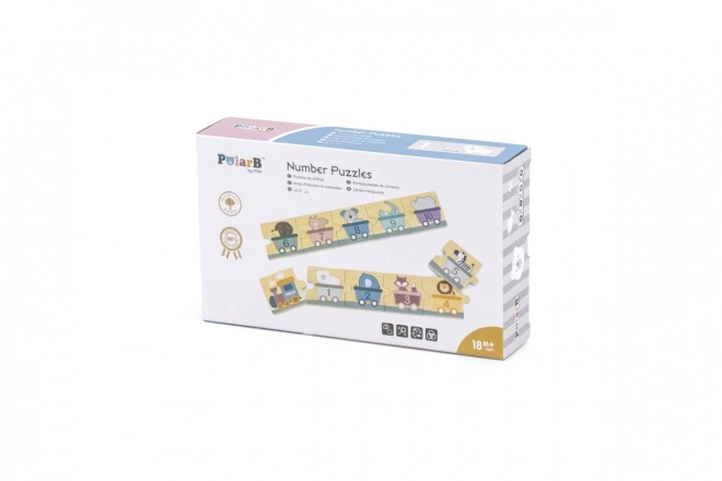 Viga Montessori drevené numerické puzzle pre deti