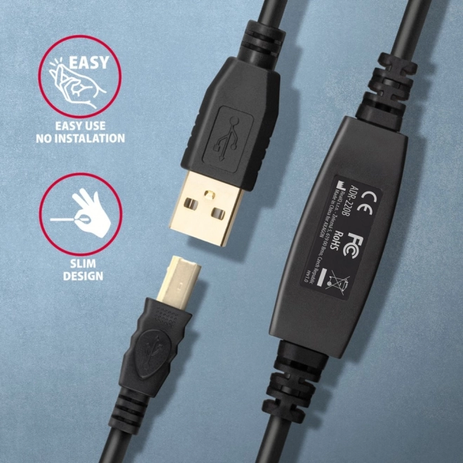Aktívny USB kábel AXAGON 20m