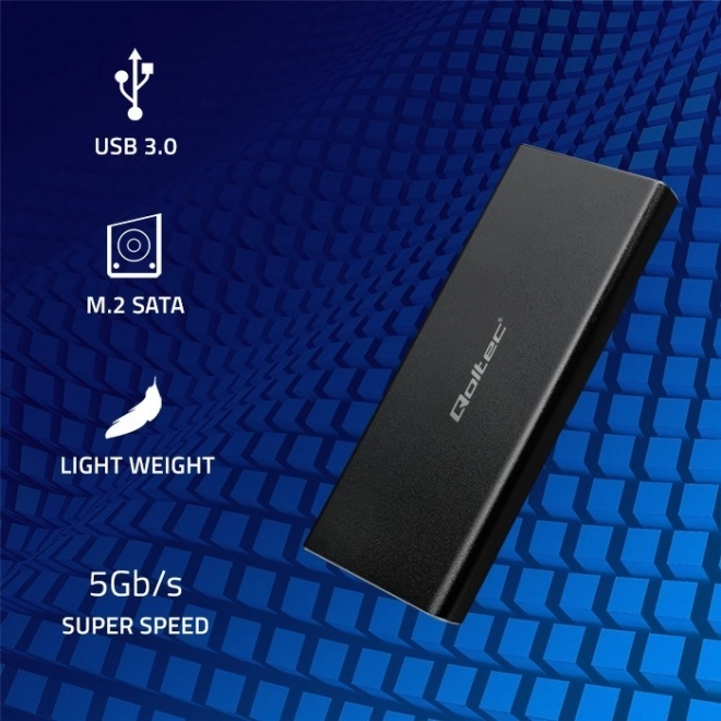 Hliníkový externý box pre SSD M.2 SATA NGFF s USB 3.0