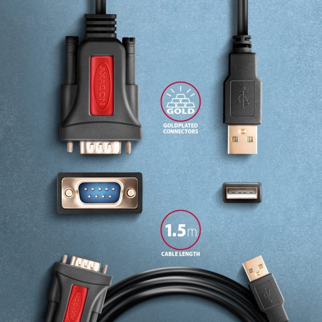 USB 2.0 na RS-232 adaptér 1,5 m kábel s čipom Prolific