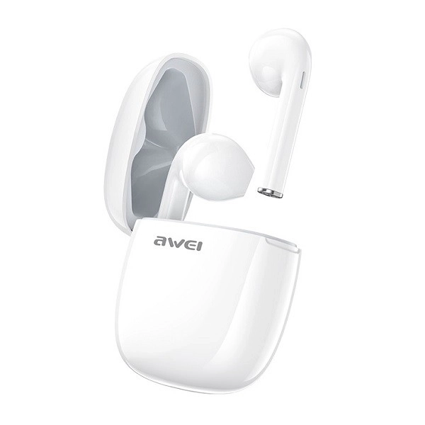 Bluetooth slúchadlá T28 TWS s dokovacou stanicou biele
