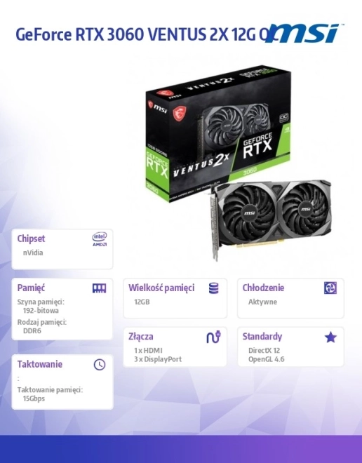 Grafická karta GeForce RTX 3060 Ventus 2X OC 12GB