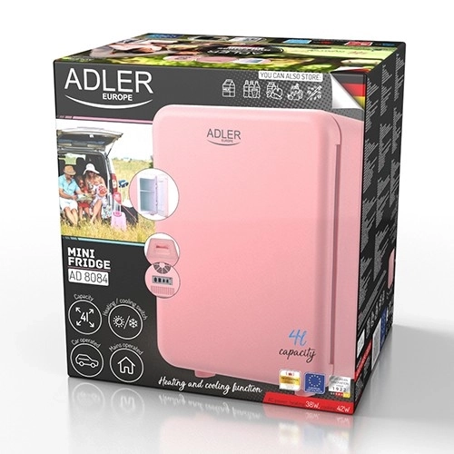 Mini chladnička Adler 4L ružová