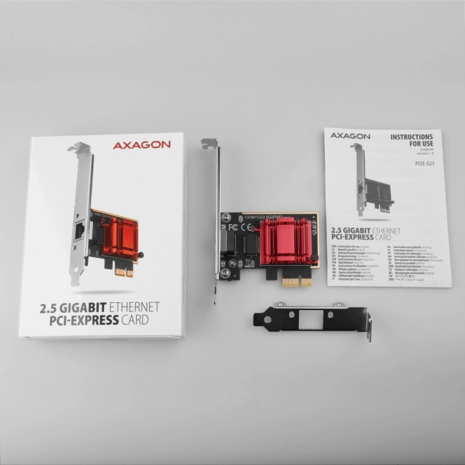 Rýchla sieťová karta AXAGON PCIe 2.5 Gigabit Ethernet