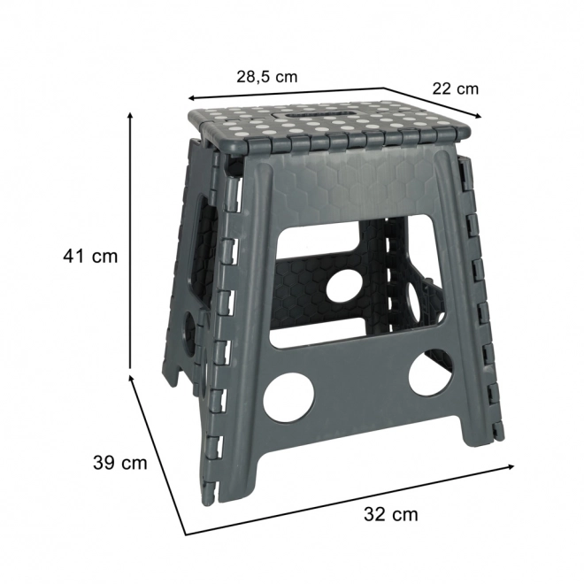 Skladací protišmykový stolček 39 cm tmavošedý