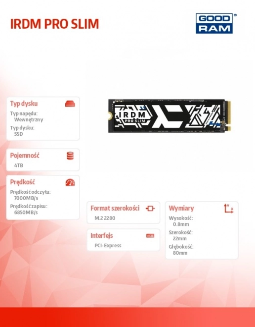 Výkonný SSD disk IRDM PRO SLIM 4TB pre počítače a konzoly