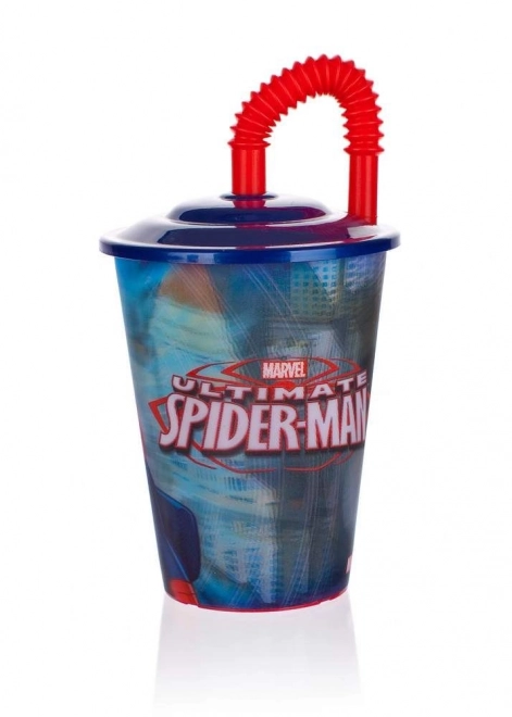 Plastový pohár so slamkou 450 ml Spiderman