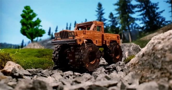 Drevené 3D Puzzle - Monster Truck Model