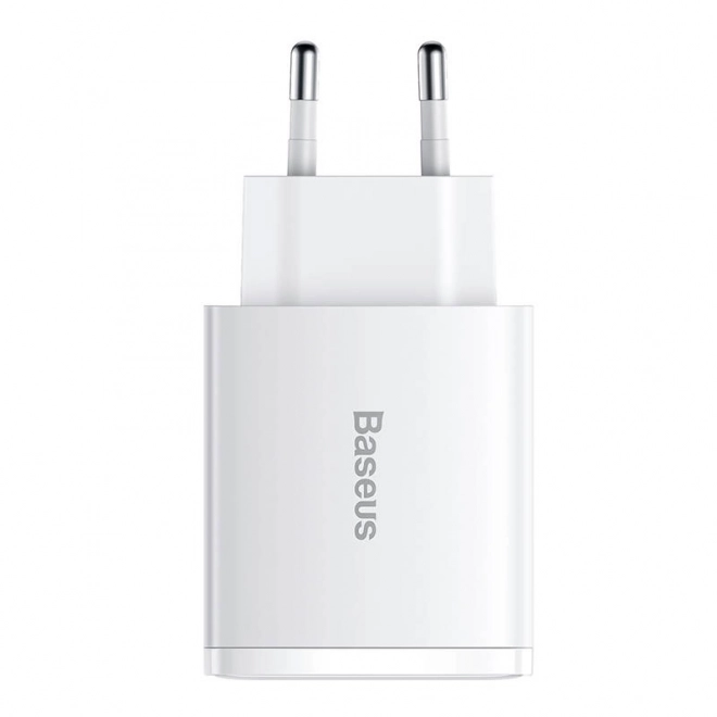 Baseus Rýchla Kompaktná Nabíjačka, 2xUSB, USB-C, PD, 3A, 30W