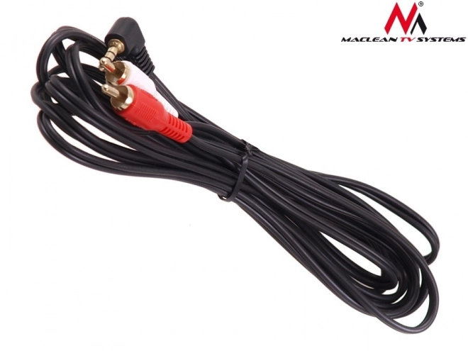 Kábel mini jack 3,5 mm uhlový 2RCA 3m čierny