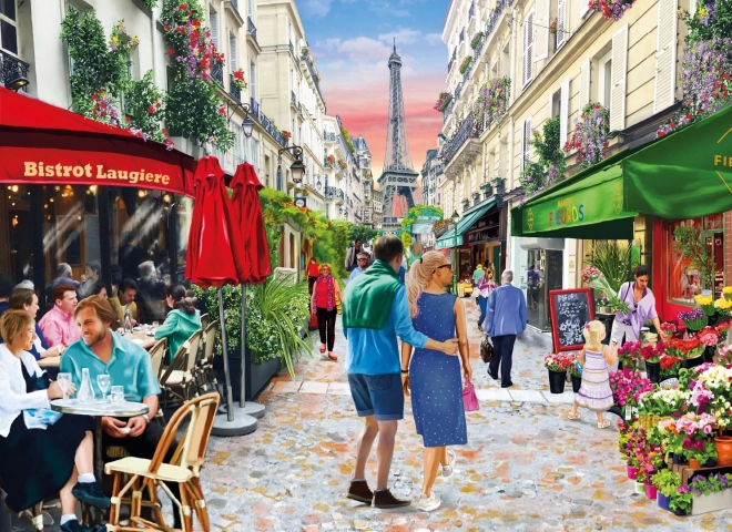 Drevené puzzle s figúrkami - Bistro v Paríži