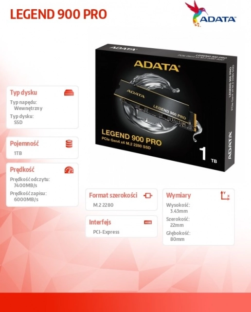 ADATA LEGEND 900 Pro SSD 1TB PCIe 4x4