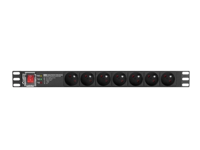 PDU racková napájacia lišta 19" 1U 16A 7X 230V CZ SPD-3MP 2m čierna