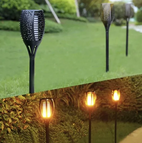 Solárna záhradná lampa s efektom horiaceho plameňa 4 ks