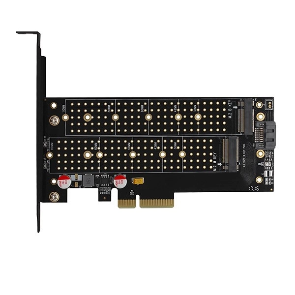 Adaptér PCIe na pripojenie diskov SSD M.2 NVMe a SATA
