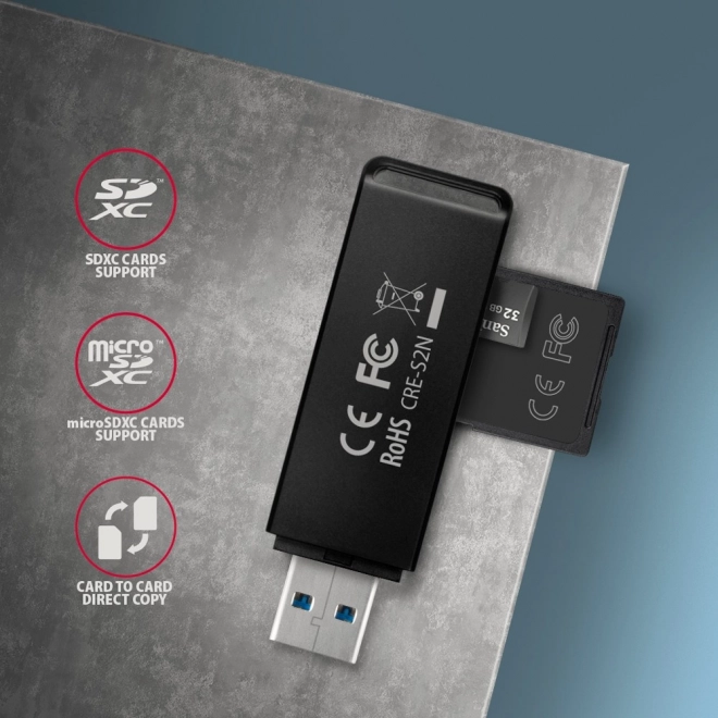 Čítačka pamäťových kariet s dvoma slotmi USB 3.2 Gen 1