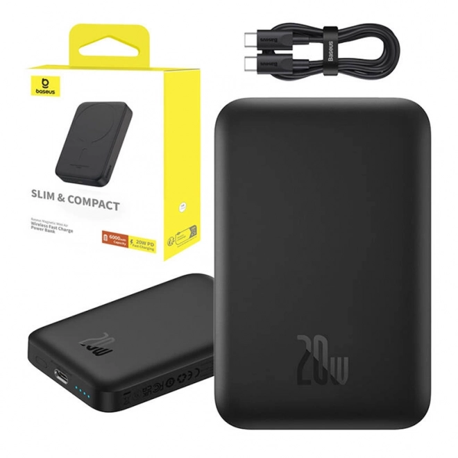 Mini bezdrôtová powerbank 20 W Baseus (čierna)
