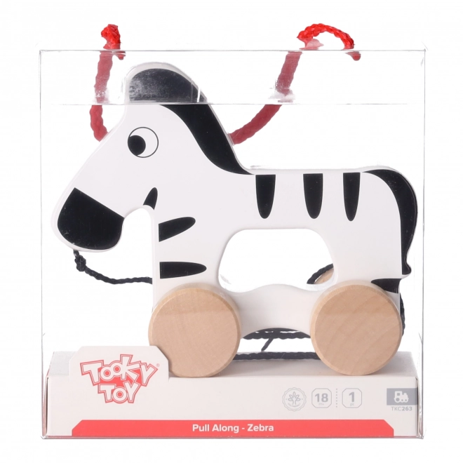 Drevená ťahacia zebra TOOKY TOY