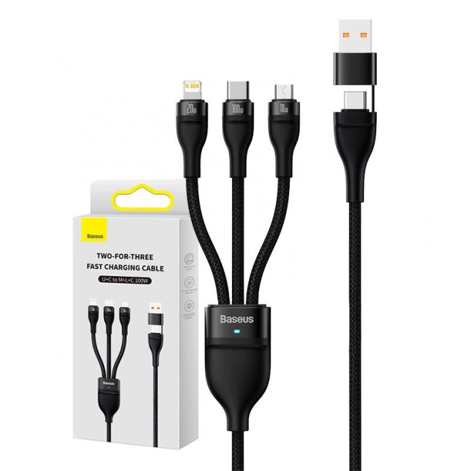 Kabel 3v1 s rýchlym nabíjaním 100W Baseus