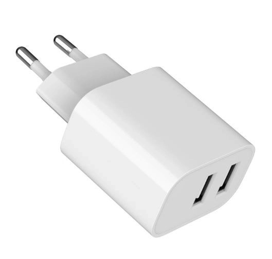 Univerzálna USB nabíjačka 2-portová 2.4A biela