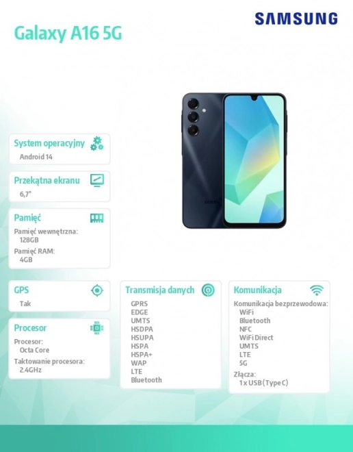 Samsung Galaxy A16 5G čierny 4/128 GB