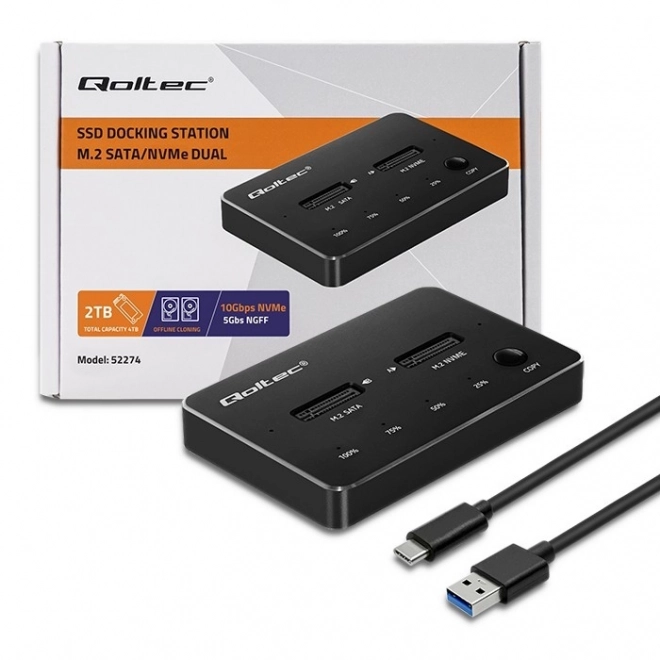 Dokovacia stanica na SSD M.2 | NVMe | SATA | USB-C | Dual 2 x 2TB