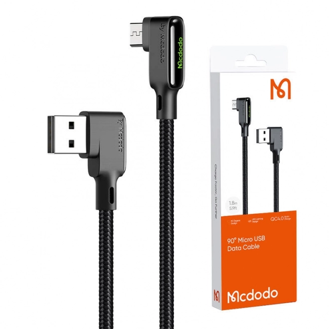 Kábel Usb-A na MicroUsb Mcdodo 1,8 m čierny