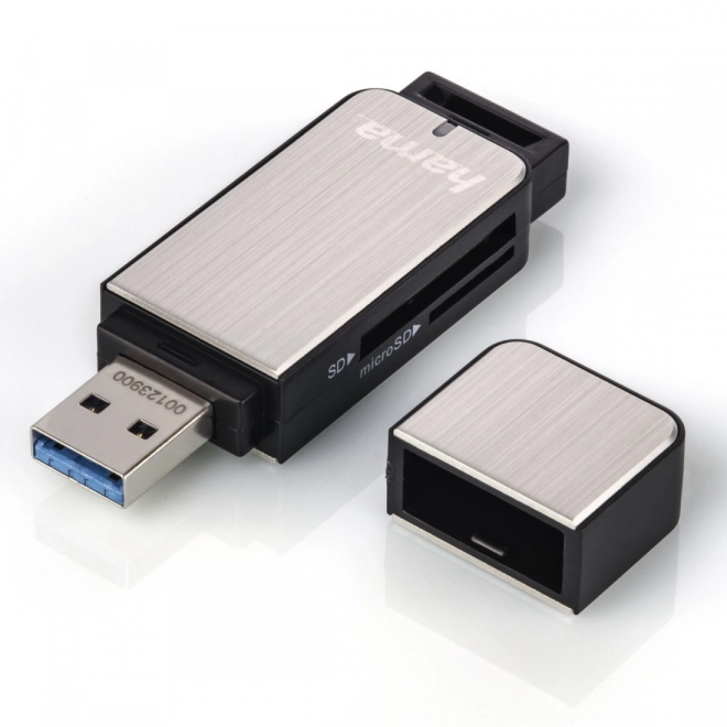 Strieborný čítač SD/microSD kariet USB 3.0