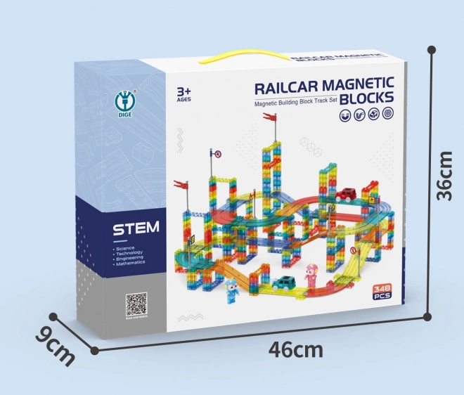 Magnetické stavebné bloky - Dráhy - sada 348 kusov