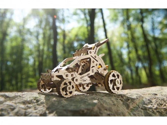 Ugears 3D drevené mechanické puzzle Mini Buggy