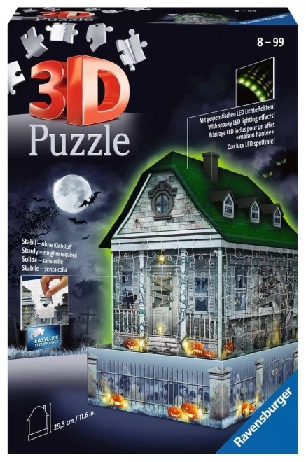 Svietiace 3D puzzle Nočné vydanie Strašidelný dom