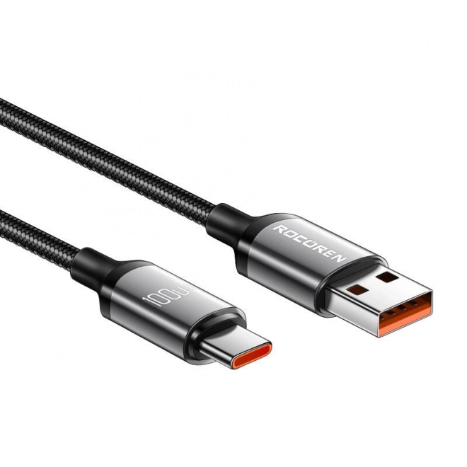 Rýchlonabíjací kábel Rocoren USB-A na USB-C Retro Series 2m 100W (šedý)