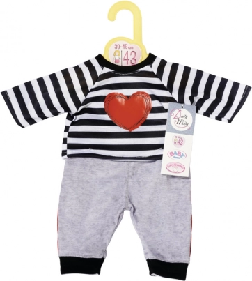Dolly Moda pruhovaná tepláková súprava pre bábiky 43 cm
