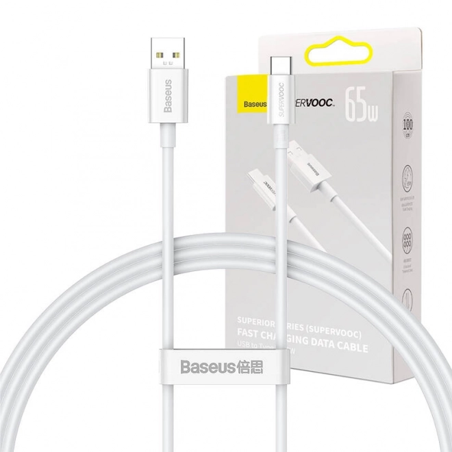 Kábel Baseus Superior Series USB-C 65W PD 1 m biely