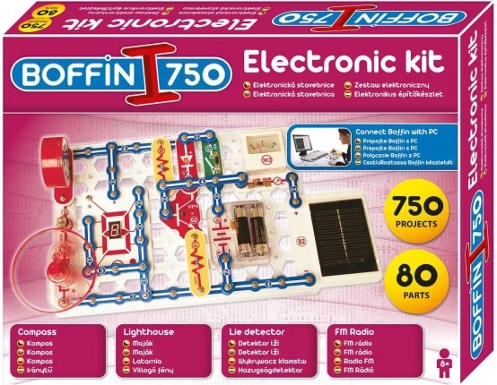 elektronická stavebnica BOFFIN I 750 – 750 projektov a 80 súčiastok