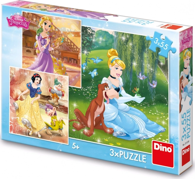 Puzzle Disney Princezné 3x55