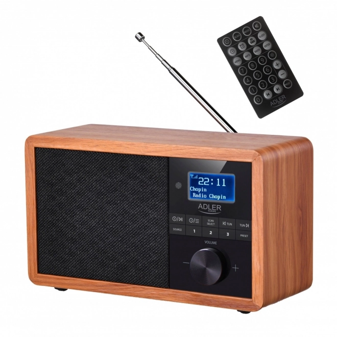 Rádio s Bluetooth a USB DAB+ dreveným krytom