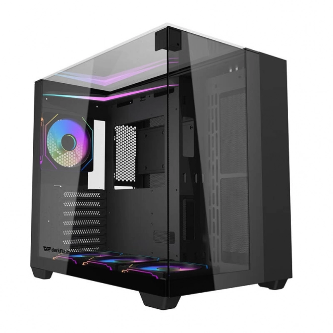 Počítačová skriňa Darkflash s 4 ventilátormi (čierna)