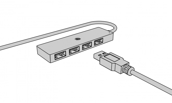 4-portový hub USB 3.2 Gen 1 Typ-C a Typ-A