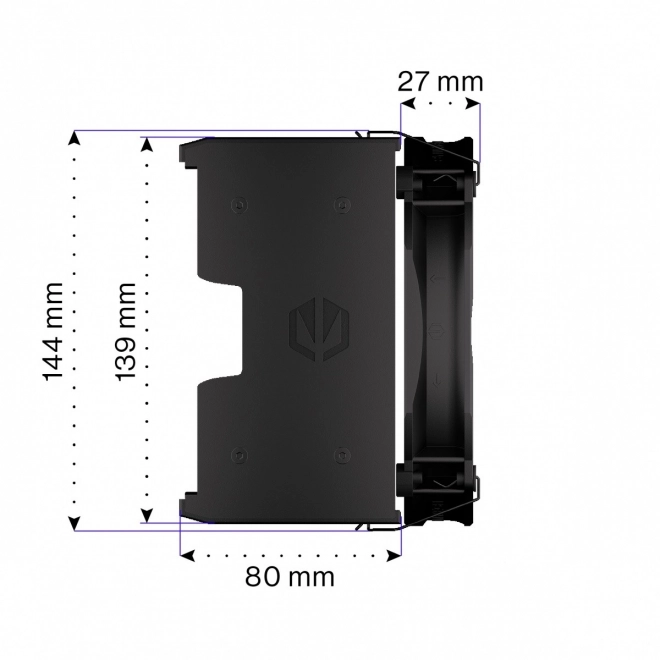 Chladič procesora Fortis 5 Black