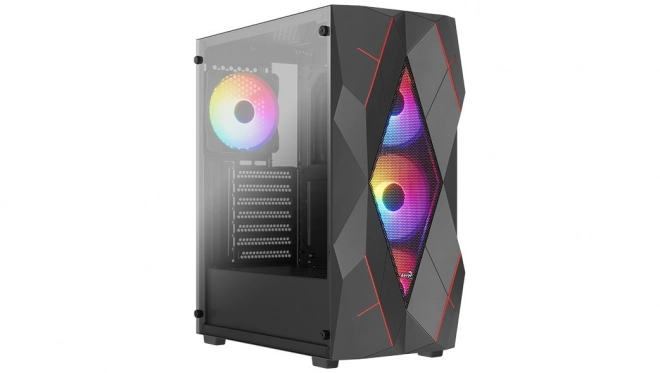 Obudova čierna mid tower RGB