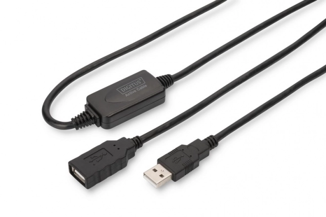 Kábel USB 2.0 HighSpeed predlžujúci aktívny 15m čierny