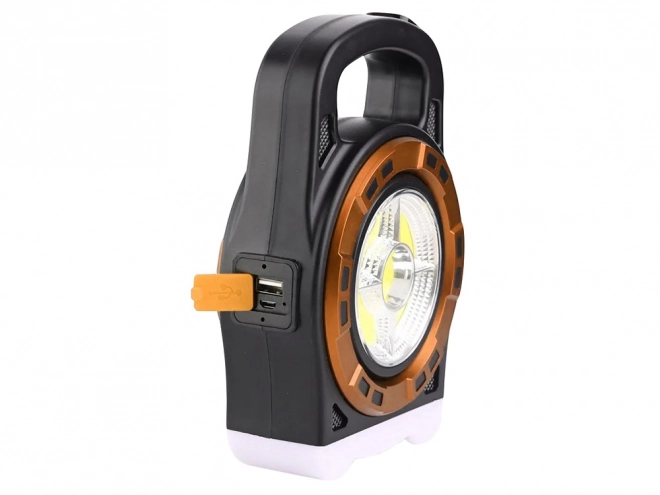 Solárna prenosná nabíjacia LED lampa s reflektorom a powerbankou